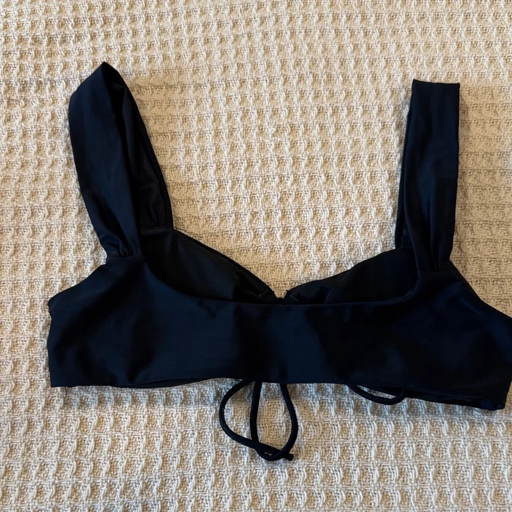 Princess Polly Black Tie-Front Swim Top - Picture 3 of 3